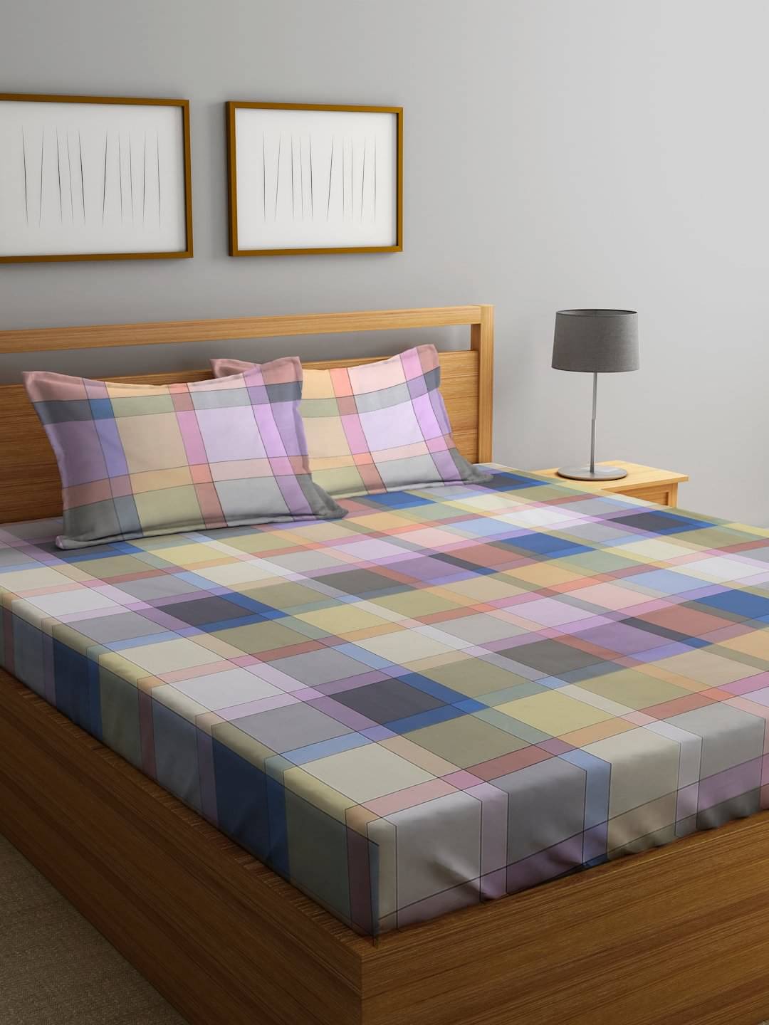 Klotthe Poly Cotton 1 Double King Bedsheet with 2 Pillow Covers ( Multicolor ) Klotthe Poly Cotton 1 Double King Bedsheet with 2 Pillow Covers ( Multicolor )