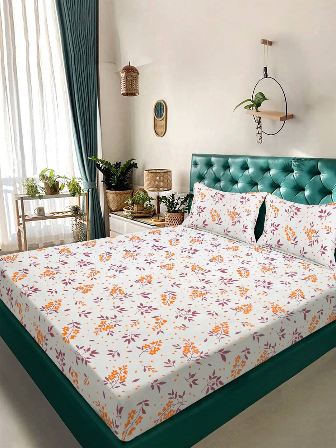 Klotthe Poly Cotton 1 Double King Bedsheet with 2 Pillow Covers ( White ) Klotthe Poly Cotton 1 Double King Bedsheet with 2 Pillow Covers ( White )