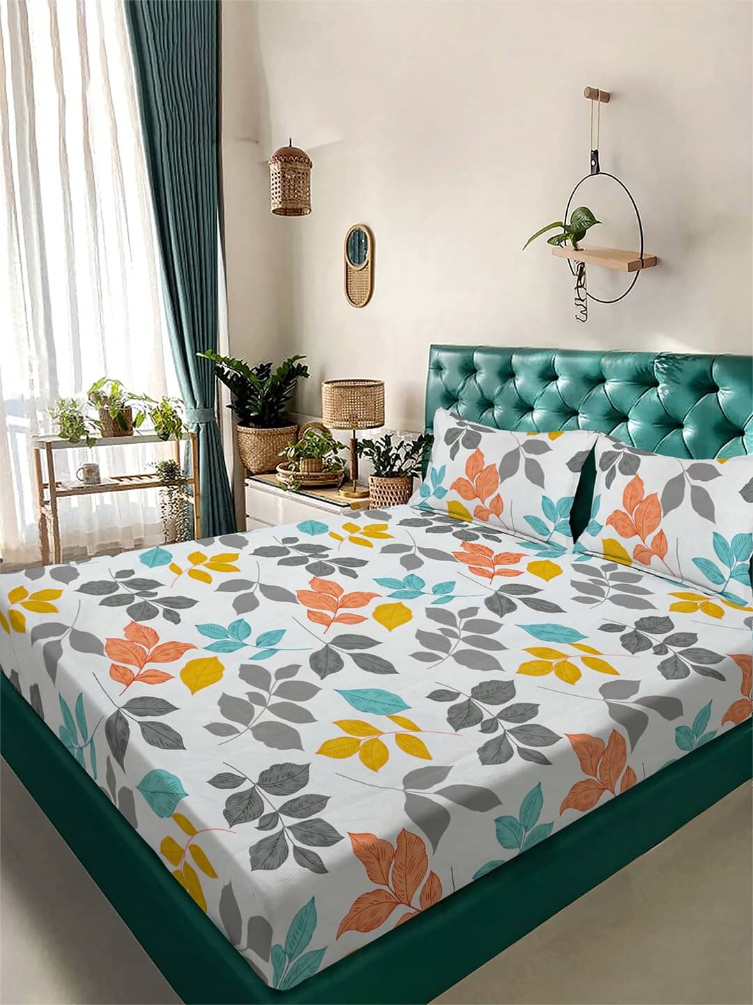 Klotthe Poly Cotton 1 Double King Bedsheet with 2 Pillow Covers ( Multicolor ) Klotthe Poly Cotton 1 Double King Bedsheet with 2 Pillow Covers ( Multicolor )