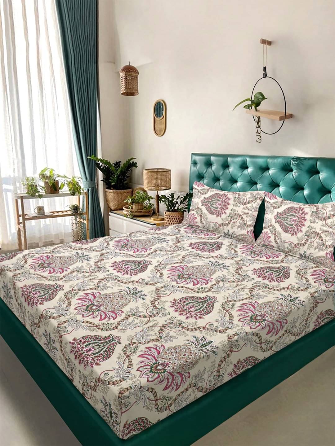 Klotthe Poly Cotton 1 Double King Bedsheet with 2 Pillow Covers ( Multicolor ) Klotthe Poly Cotton 1 Double King Bedsheet with 2 Pillow Covers ( Multicolor )