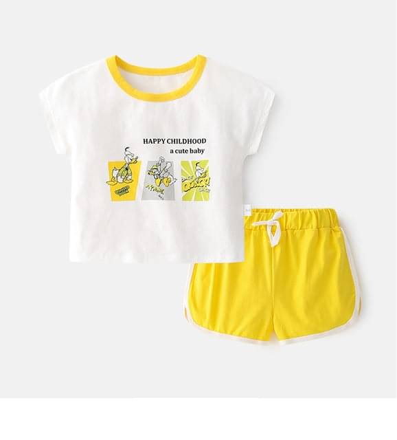 Pink Angel Pack of 1 Unisex Cotton T-Shirt & Shorts Set ( Yellow ) Pink Angel Pack of 1 Unisex Cotton T-Shirt & Shorts Set ( Yellow )