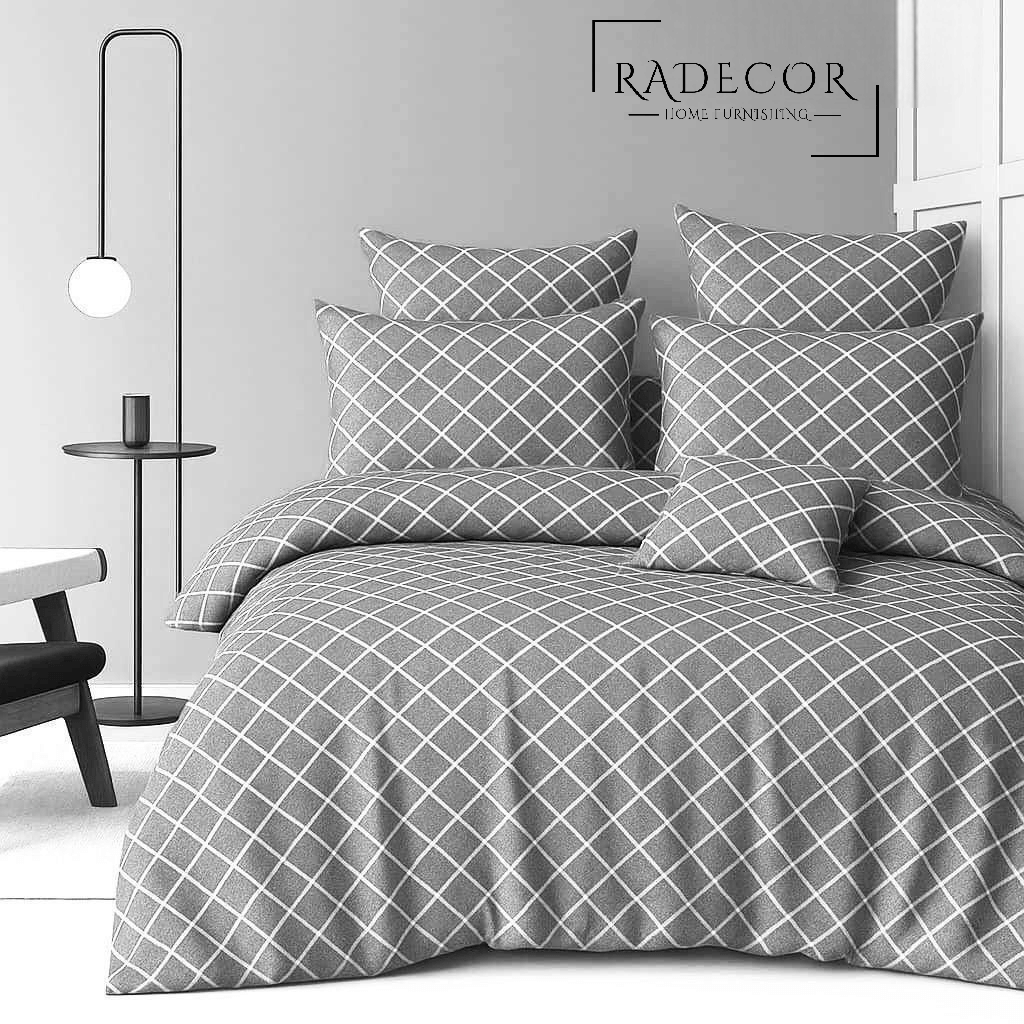     			RADECOR Glace Cotton 1 Double Queen Bedsheet with 2 Pillow Covers ( Grey )