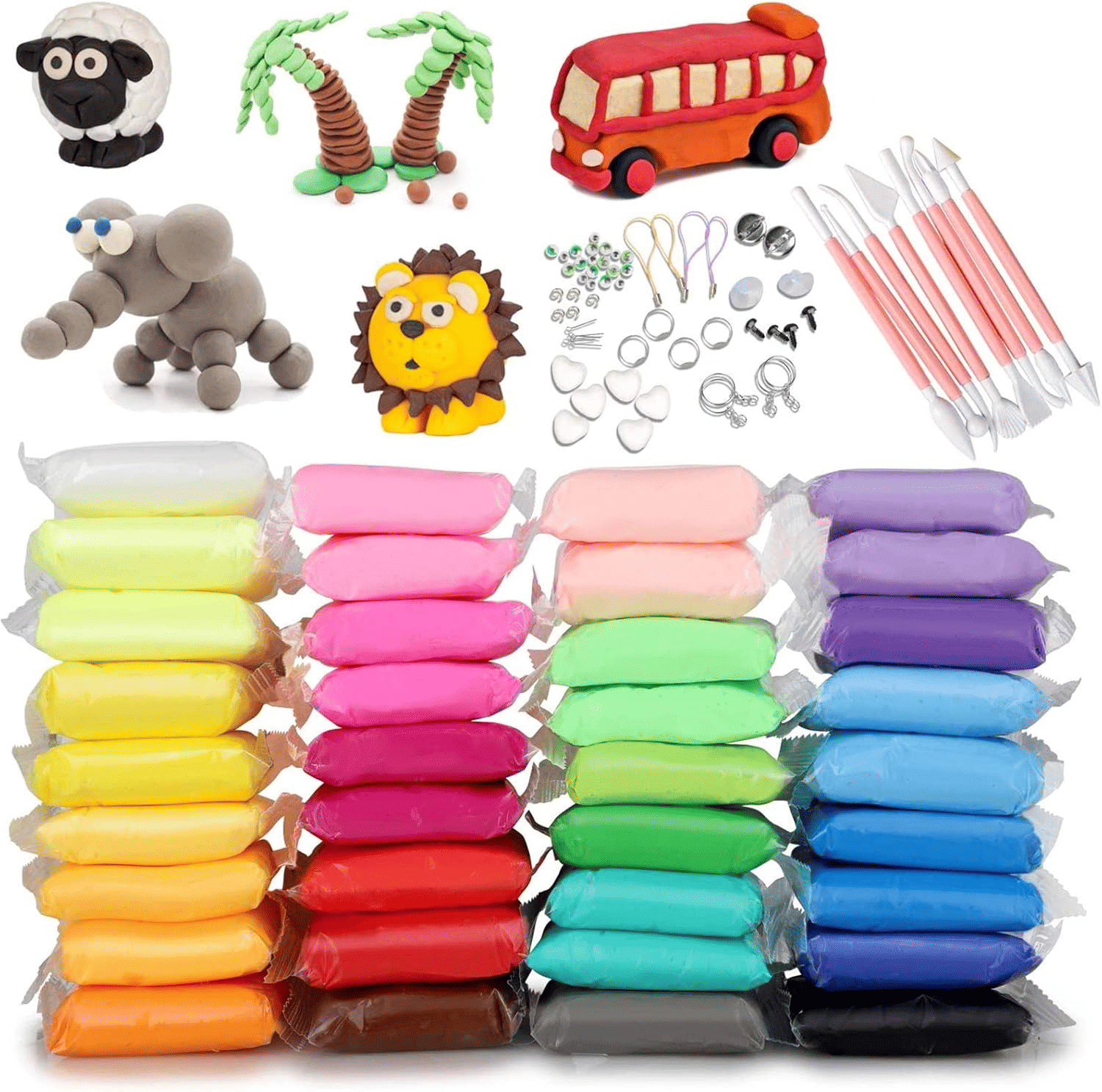 Super Clay Toy for Kids with 3 Sculpting Tools - Creative Art & Crafts Play Dough Birthday Return Gift for Boys and Girls - Color As Per Stock Super Clay Toy for Kids with 3 Sculpting Tools - Creative Art & Crafts Play Dough Birthday Return Gift for Boys and Girls - Color As Per Stock