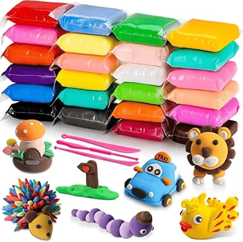 Super Clay Toy for Kids with 3 Sculpting Tools - Creative Art & Crafts Play Dough Birthday Return Gift for Boys and Girls - Color As Per Stock Super Clay Toy for Kids with 3 Sculpting Tools - Creative Art & Crafts Play Dough Birthday Return Gift for Boys and Girls - Color As Per Stock