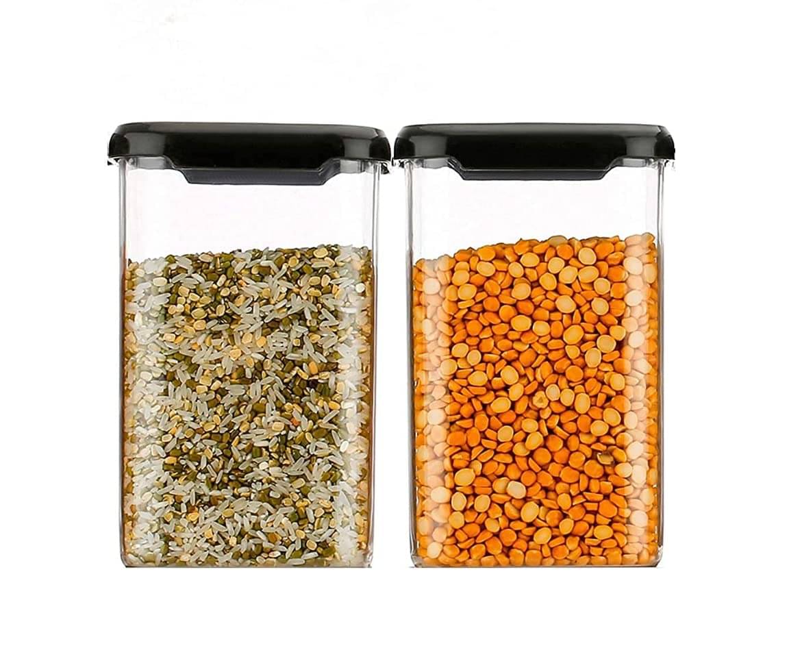     			Swaraa Kitchenware Plastic Black Multi-Purpose Container ( set of 2 )