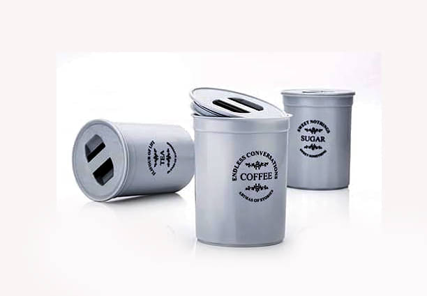 Swaraa Kitchenware Plastic Grey Tea/Coffee/Sugar Container ( set of 3 ) Swaraa Kitchenware Plastic Grey Tea/Coffee/Sugar Container ( set of 3 )