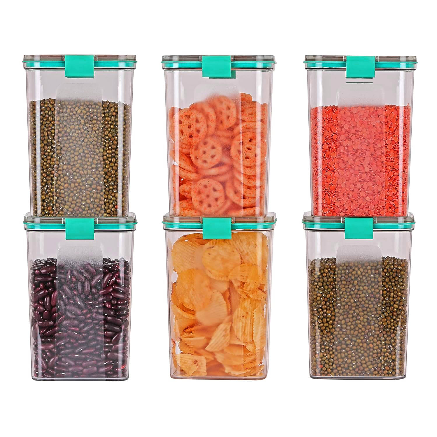     			Swaraa Kitchenware Plastic White Dal Container ( set of 6 )