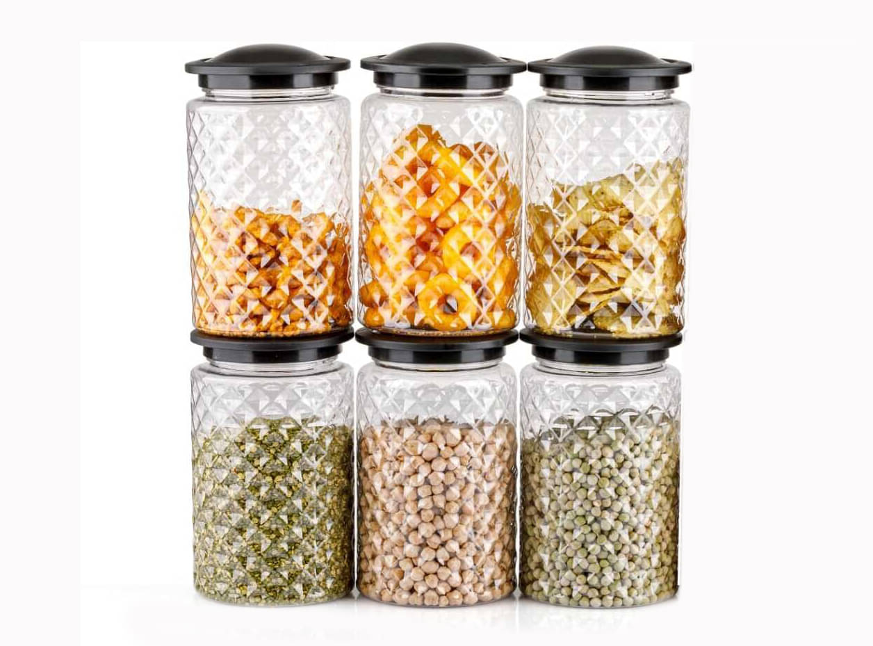     			Swaraa Kitchenware Plastic White Dal Container ( set of 6 )