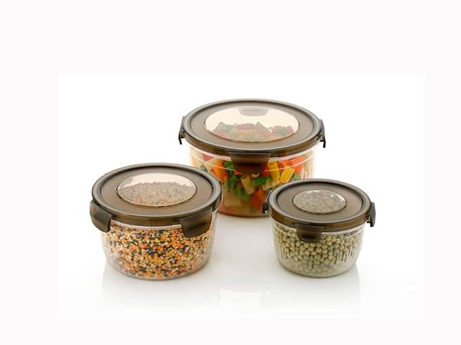     			Swaraa Kitchenware Plastic White Multi-Purpose Container ( set of 3 )