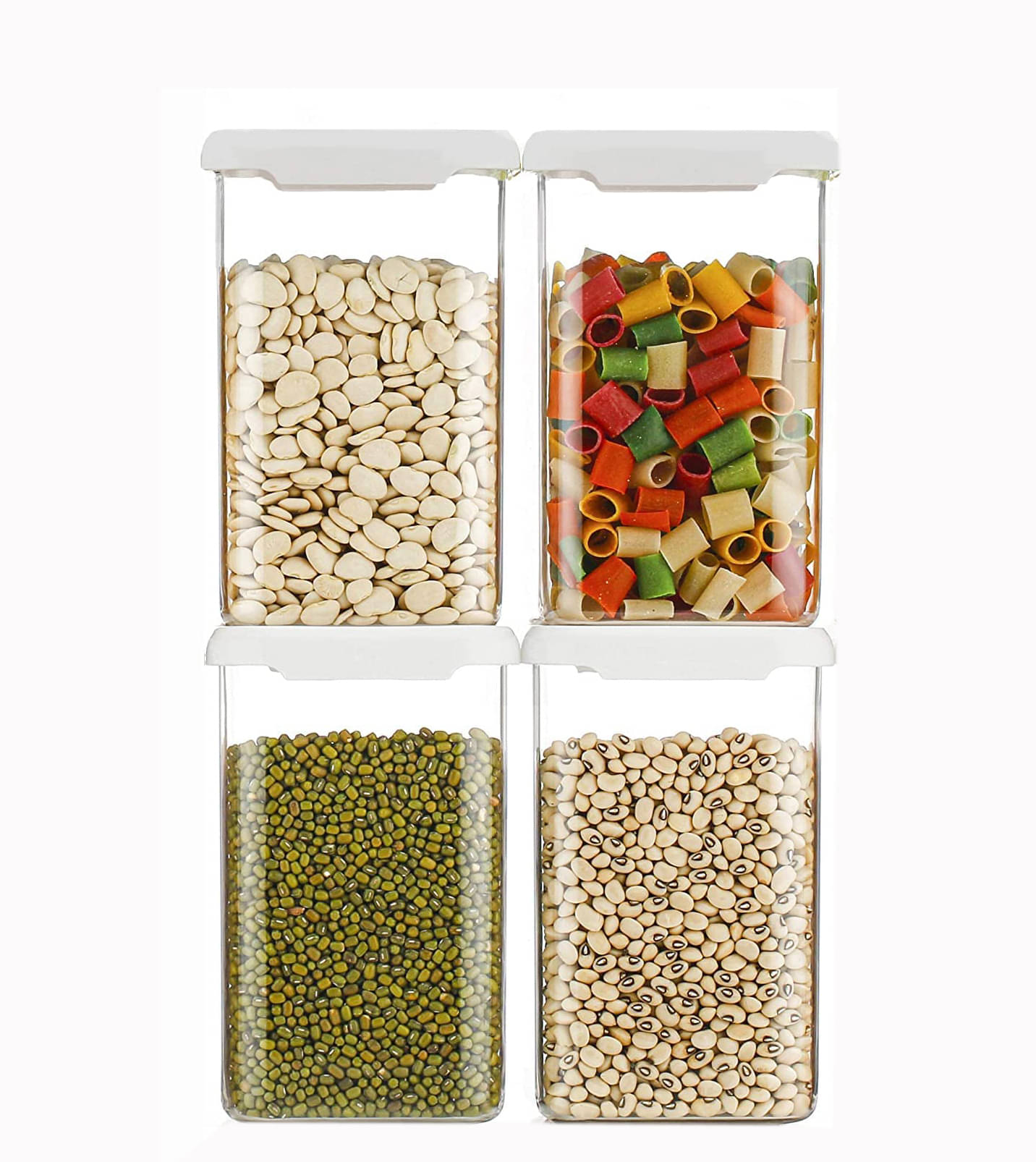 Swaraa Kitchenware Plastic White Multi-Purpose Container ( set of 4 ) Swaraa Kitchenware Plastic White Multi-Purpose Container ( set of 4 )