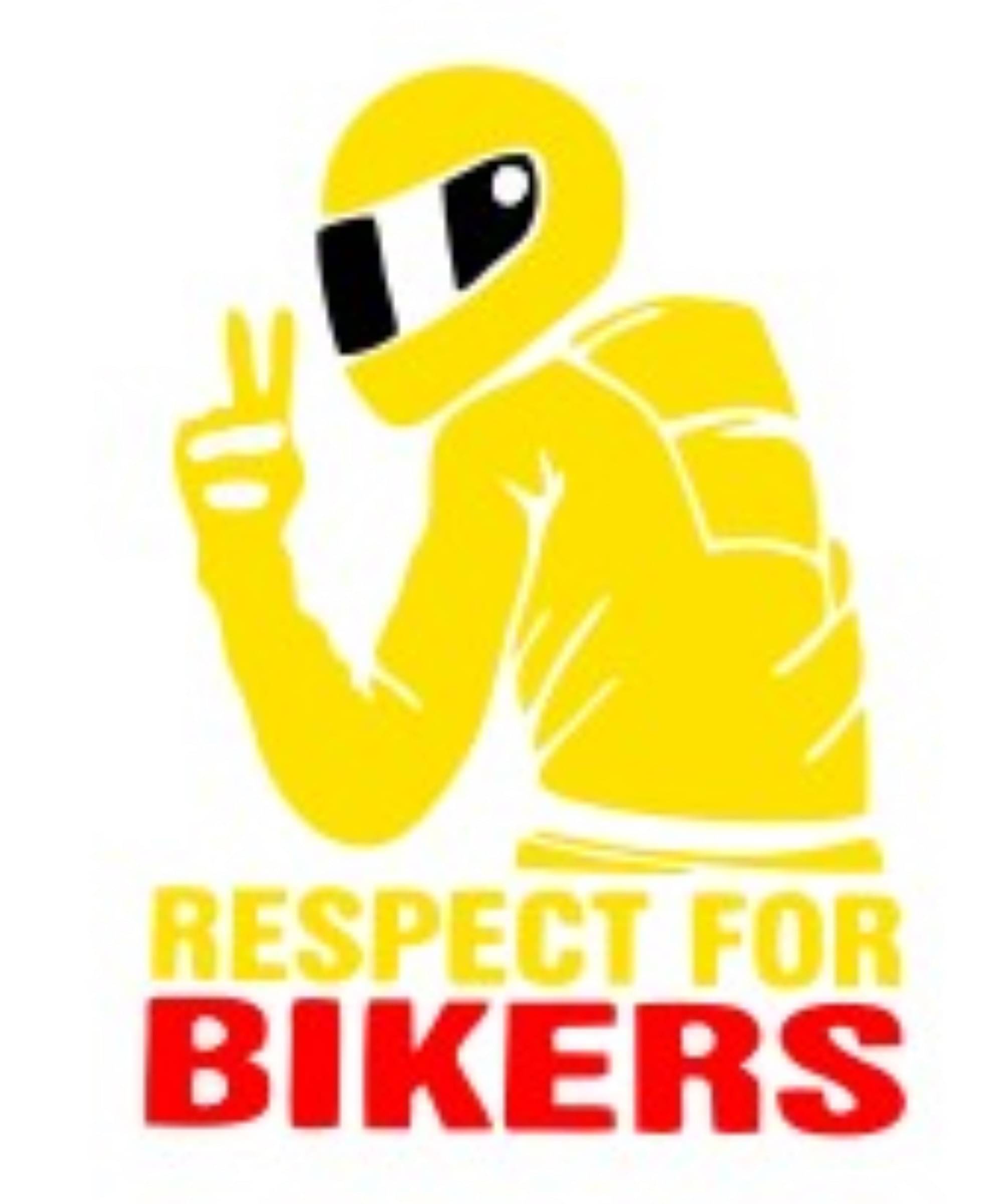     			USTAAD Art Radium/Viny Respect for Bikers Sticker for Bike/Car (Size L 6 inch x W 4.3 inch) (Pack of 2)