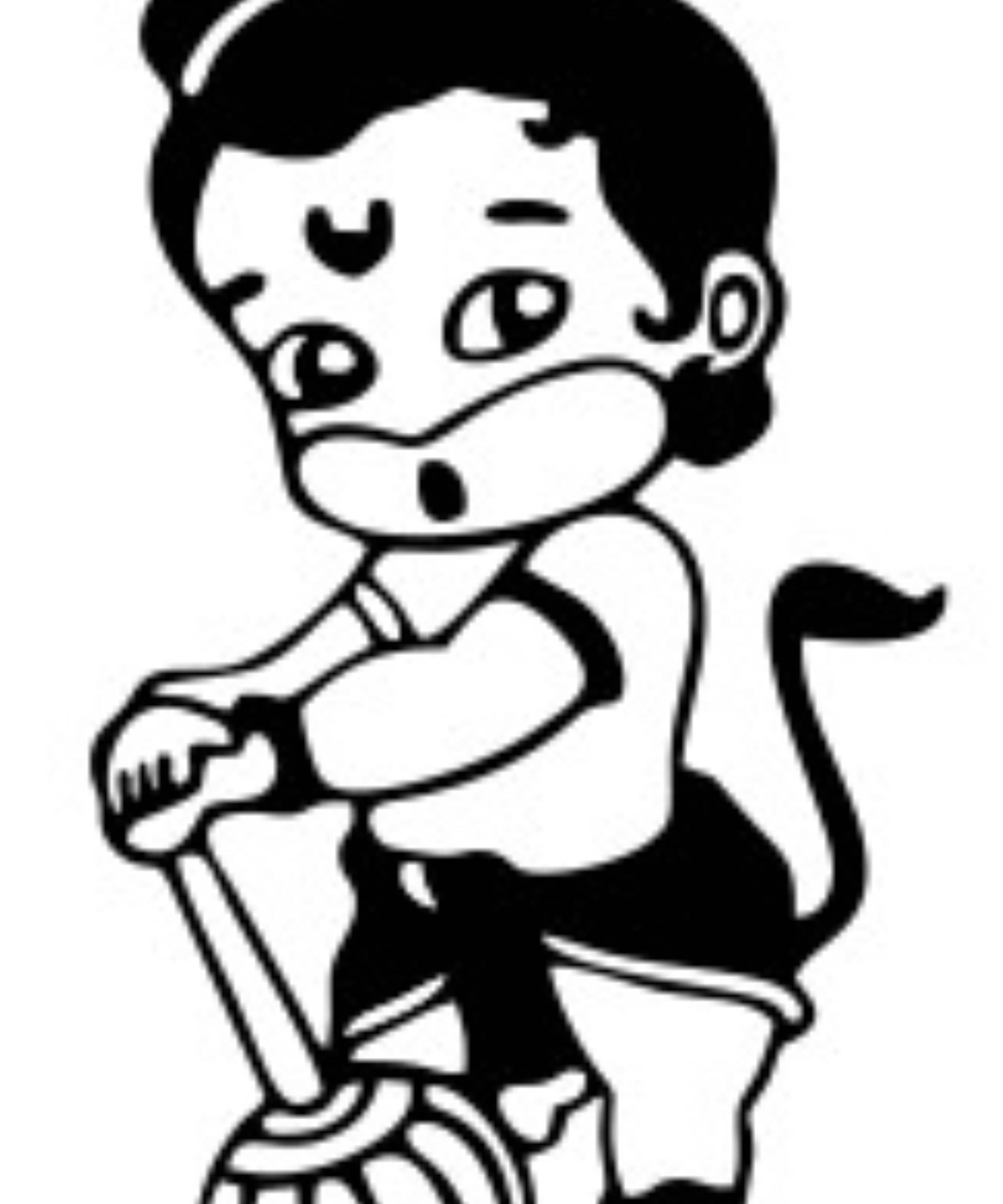 USTAAD Art Radium/Vinyl Baby Hanuman Sticker for Bike/Car (Size L 4.2 inch x W 2.4 inch) (Pack of 2)     			USTAAD Art Radium/Vinyl Baby Hanuman Sticker for Bike/Car (Size L 4.2 inch x W 2.4 inch) (Pack of 2)