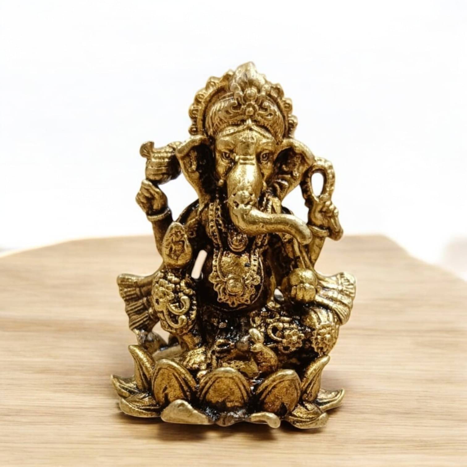Wax Casting Brass Ganesha/Ganpati Idols Statue for Home Pooja Living Decorative Showpiece - 6 cm (Brass, Gold) Wax Casting Brass Ganesha/Ganpati Idols Statue for Home Pooja Living Decorative Showpiece - 6 cm (Brass, Gold)