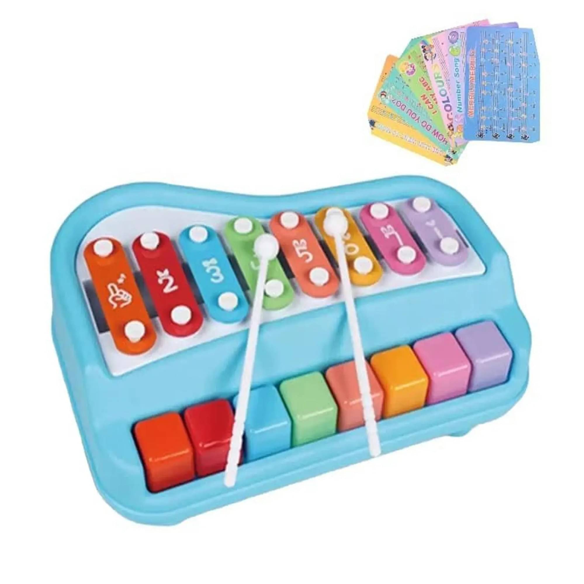     			2 in 1 Musical Xylophone and Mini Piano for Kids - Educational Musical Instruments Toy Set for Babies, Non-Battery- Assorted Color (Big)