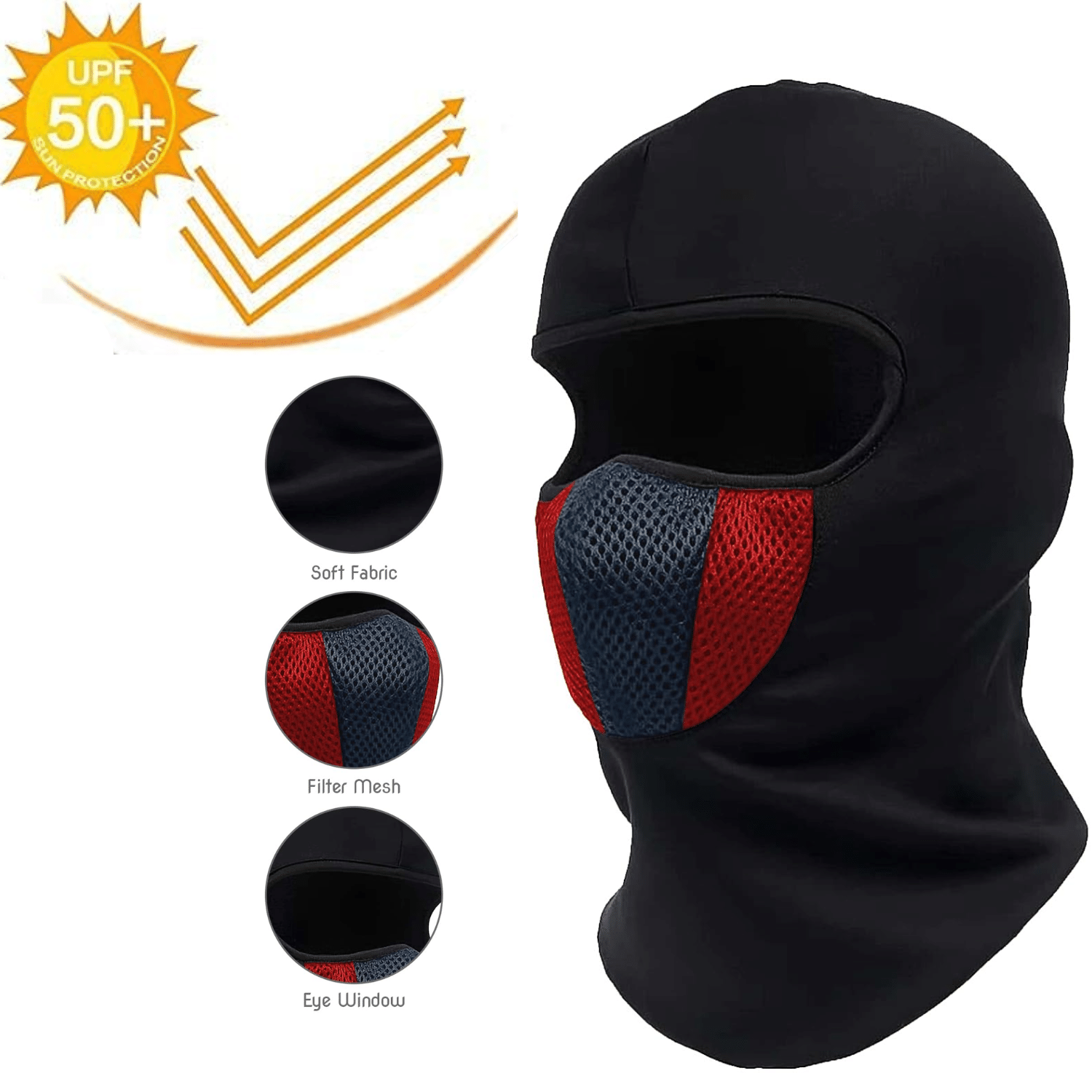 Aksmit Pack Of 1 Full Face Mask for Riders Anti-Pollution UV Sun Protection Cotton Balaclava Helmet Liner with Air Filter for Men & Women Biker Hiking Cycling Protective Bike Riding Gear (Black & Red) Aksmit Pack Of 1 Full Face Mask for Riders Anti-Pollution UV Sun Protection Cotton Balaclava Helmet Liner with Air Filter for Men & Women Biker Hiking Cycling Protective Bike Riding Gear (Black & Red)