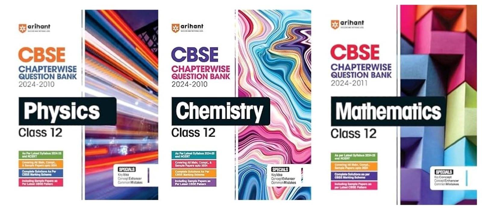 Arihant 2025-26 CBSE Chapterwise Question Bank | Physics & Chemistry & Mathematics | (2024-2010) With Solutions For Class 12th Arihant 2025-26 CBSE Chapterwise Question Bank | Physics & Chemistry & Mathematics | (2024-2010) With Solutions For Class 12th