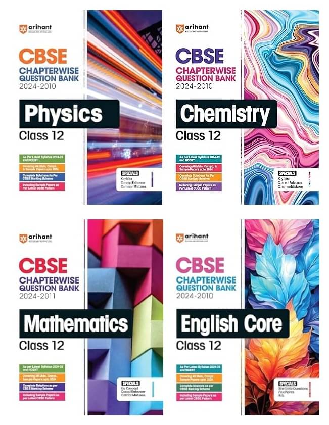 Arihant 2025-26 EXAMS CBSE Chapterwise-Question Bank Physics, Chemistry, Mathematics & English Core for Class 12 Arihant 2025-26 EXAMS CBSE Chapterwise-Question Bank Physics, Chemistry, Mathematics & English Core for Class 12