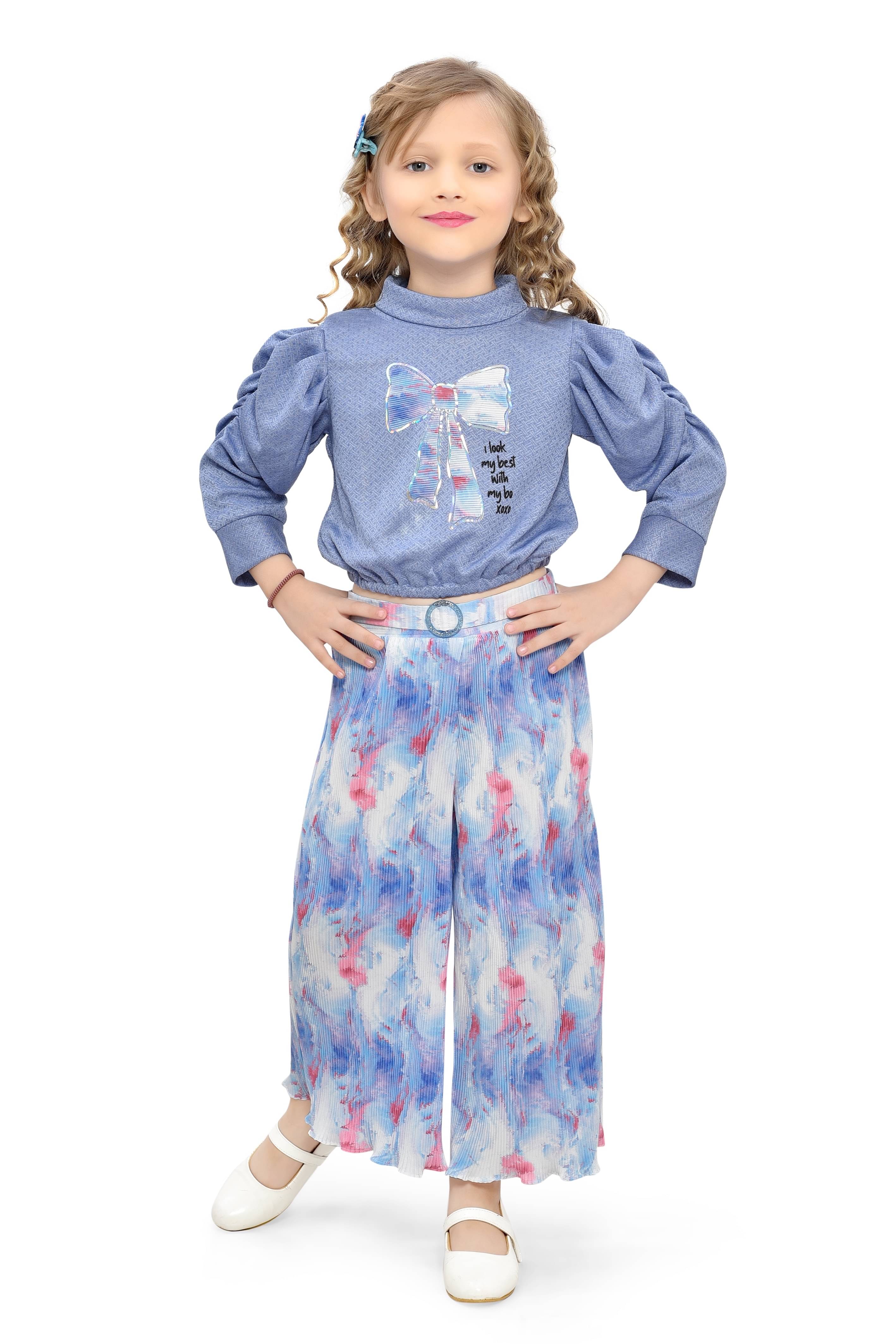     			BE KIDS. Pack of 1 Girls Cotton Blend T-shirt & Pants ( Blue )