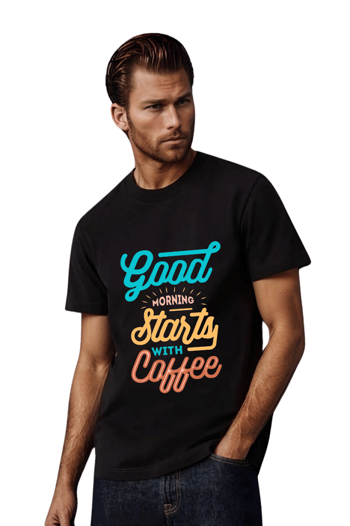 BLUEFICUS Men Polyester Regular Fit Printed T-Shirt ( Black ) BLUEFICUS Men Polyester Regular Fit Printed T-Shirt ( Black )