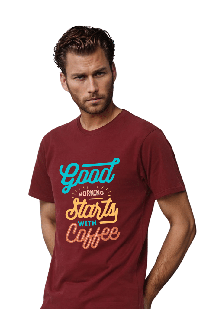 BLUEFICUS Men Polyester Regular Fit Printed T-Shirt ( Wine ) BLUEFICUS Men Polyester Regular Fit Printed T-Shirt ( Wine )
