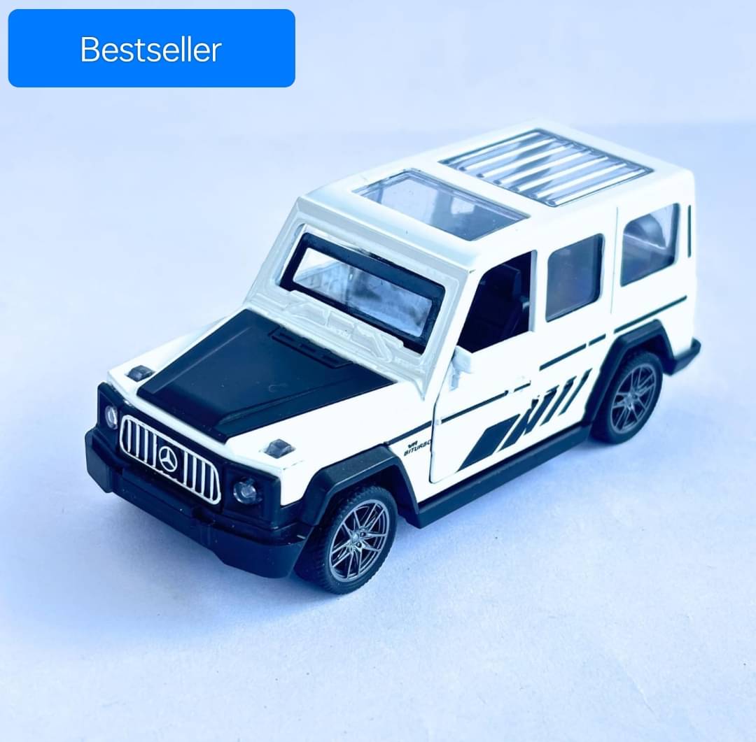    			Bestselling Mercedes G Wagon AMG (White) Die Cast SUV Model Vehicle Toy Car with Pull Back Function Along with Opening Doors and Back Feature for Kids Boy Girl 3+