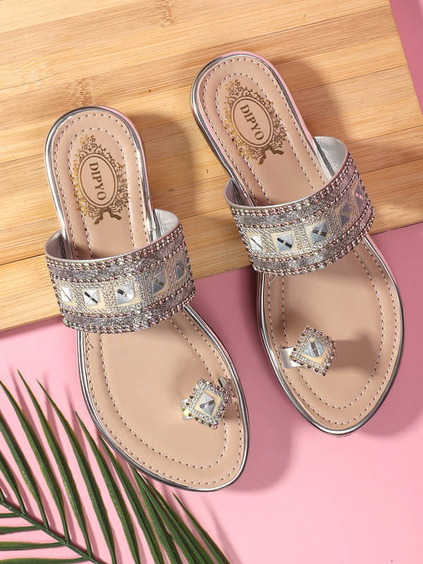 DIPYO Silver Women's Flats DIPYO Silver Women's Flats