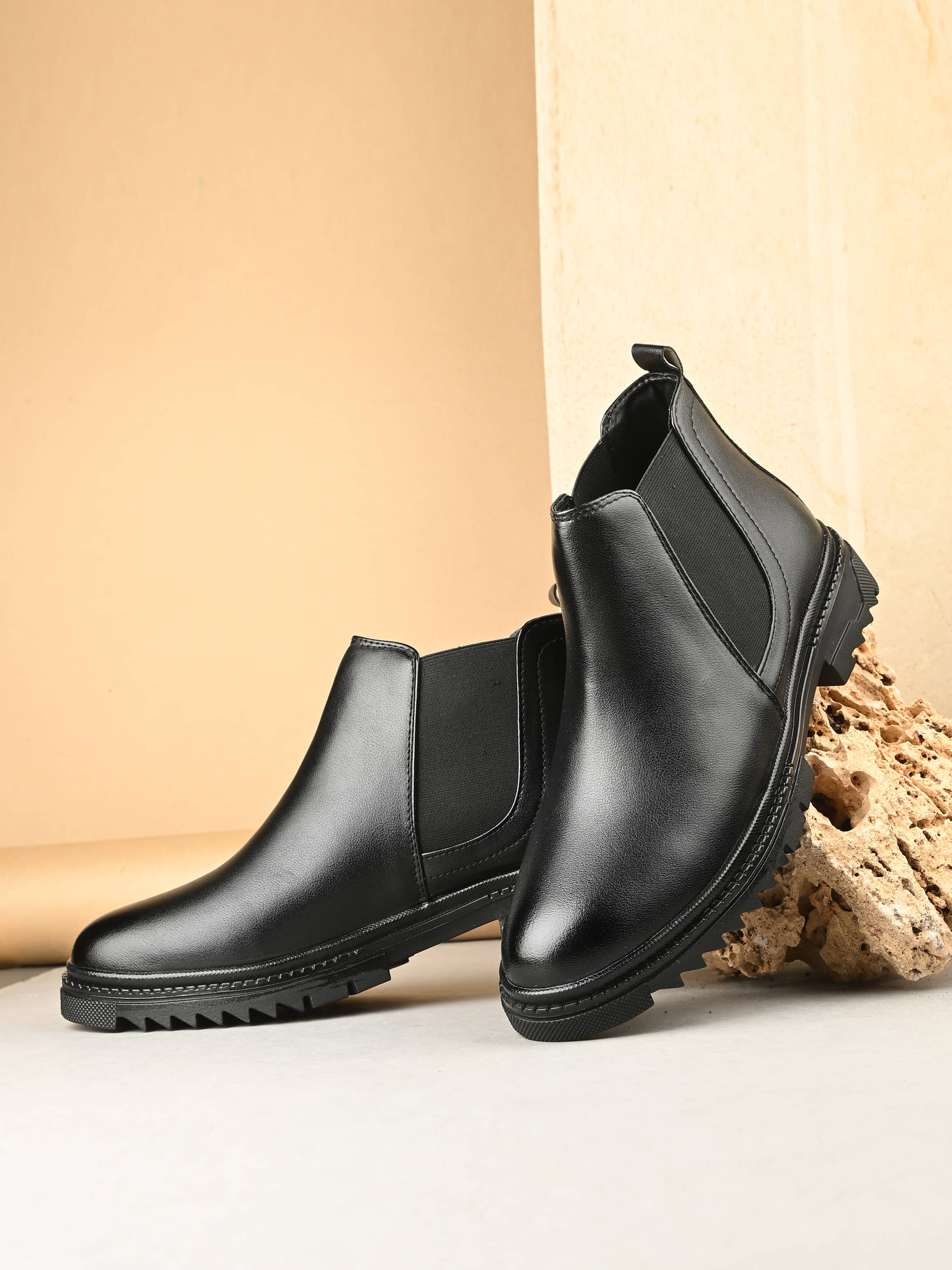     			DX  Moda Black Men's Chelsea Boots
