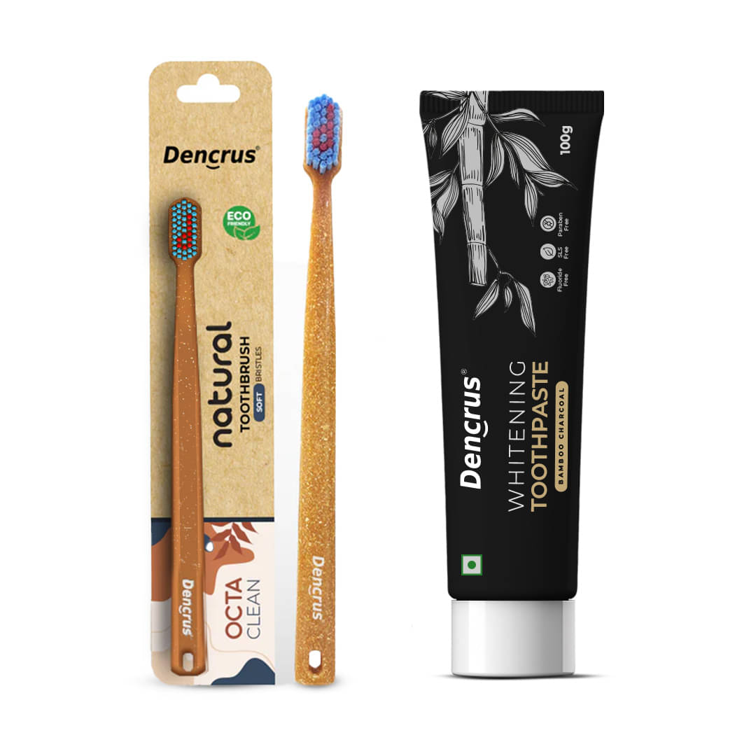 DENCRUS Bamboo Octa Clean Toothbrush & Charcoal Toothpaste Combo DENCRUS Bamboo Octa Clean Toothbrush & Charcoal Toothpaste Combo