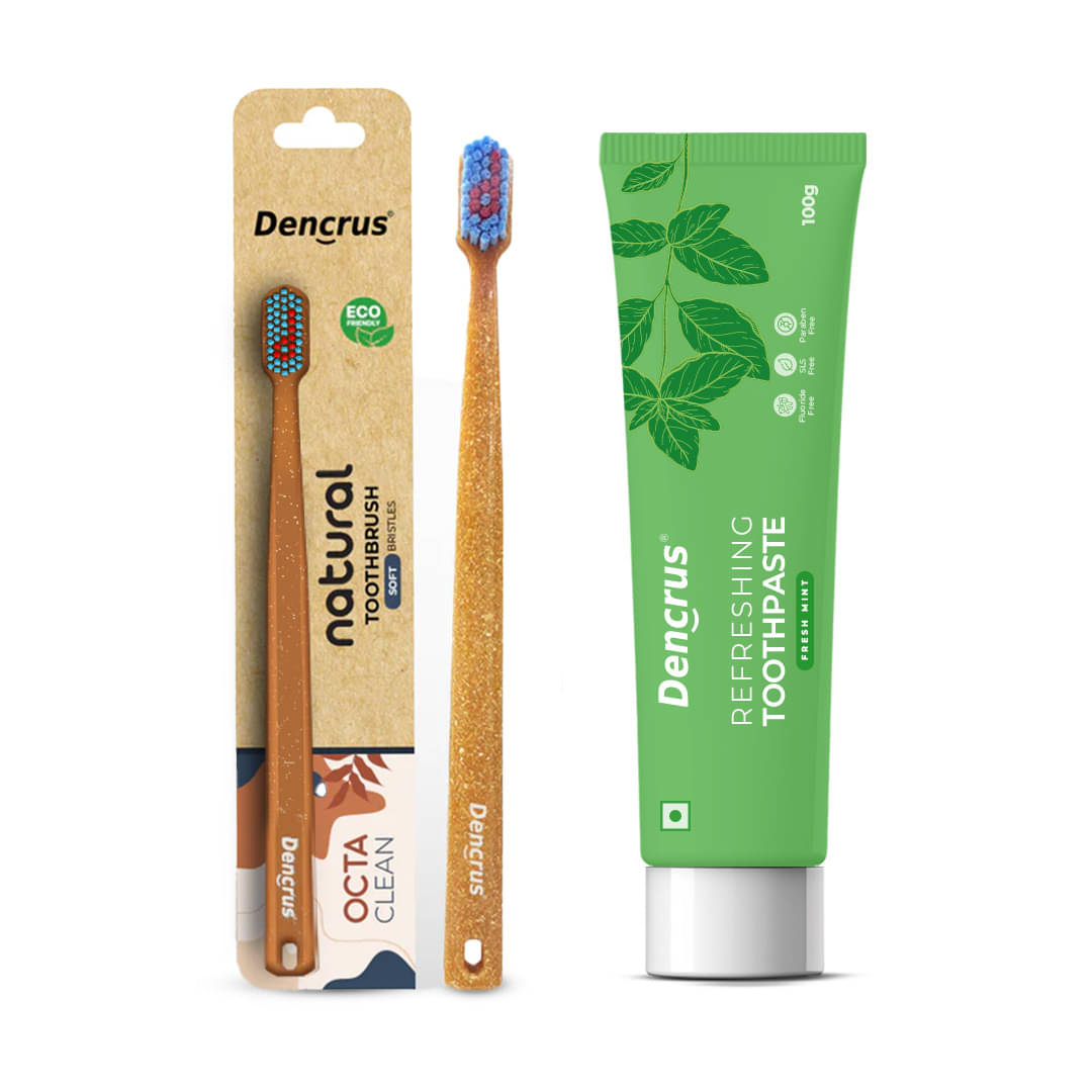 DENCRUS Bamboo Octa Clean Toothbrush & Natural Mint Toothpaste Combo DENCRUS Bamboo Octa Clean Toothbrush & Natural Mint Toothpaste Combo