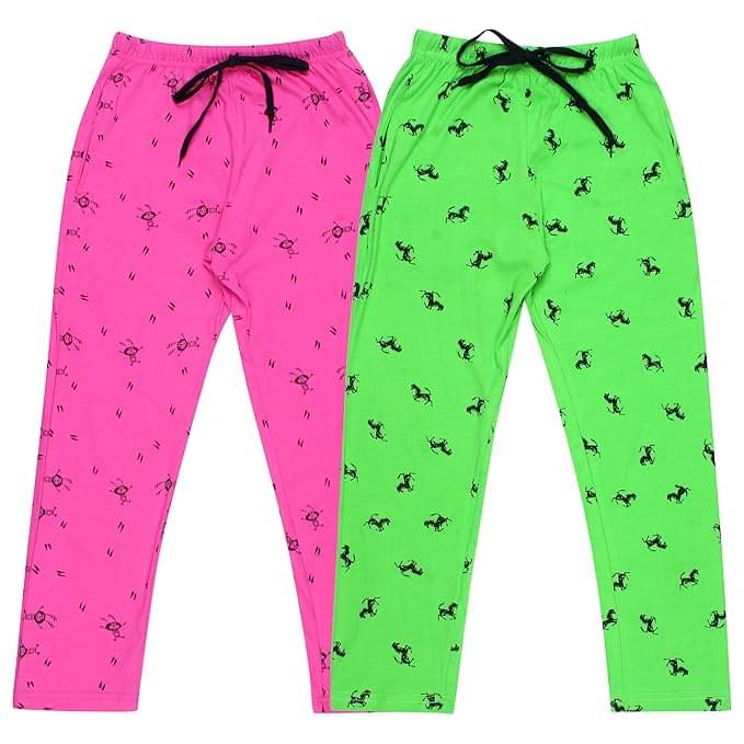 Diaz Pack of 2 Girls Cotton Pants ( Multicolor ) Diaz Pack of 2 Girls Cotton Pants ( Multicolor )