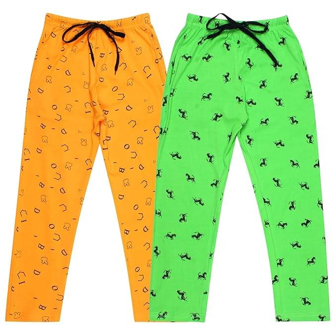 Diaz Pack of 2 Girls Cotton Pants ( Multicolor )     			Diaz Pack of 2 Girls Cotton Pants ( Multicolor )