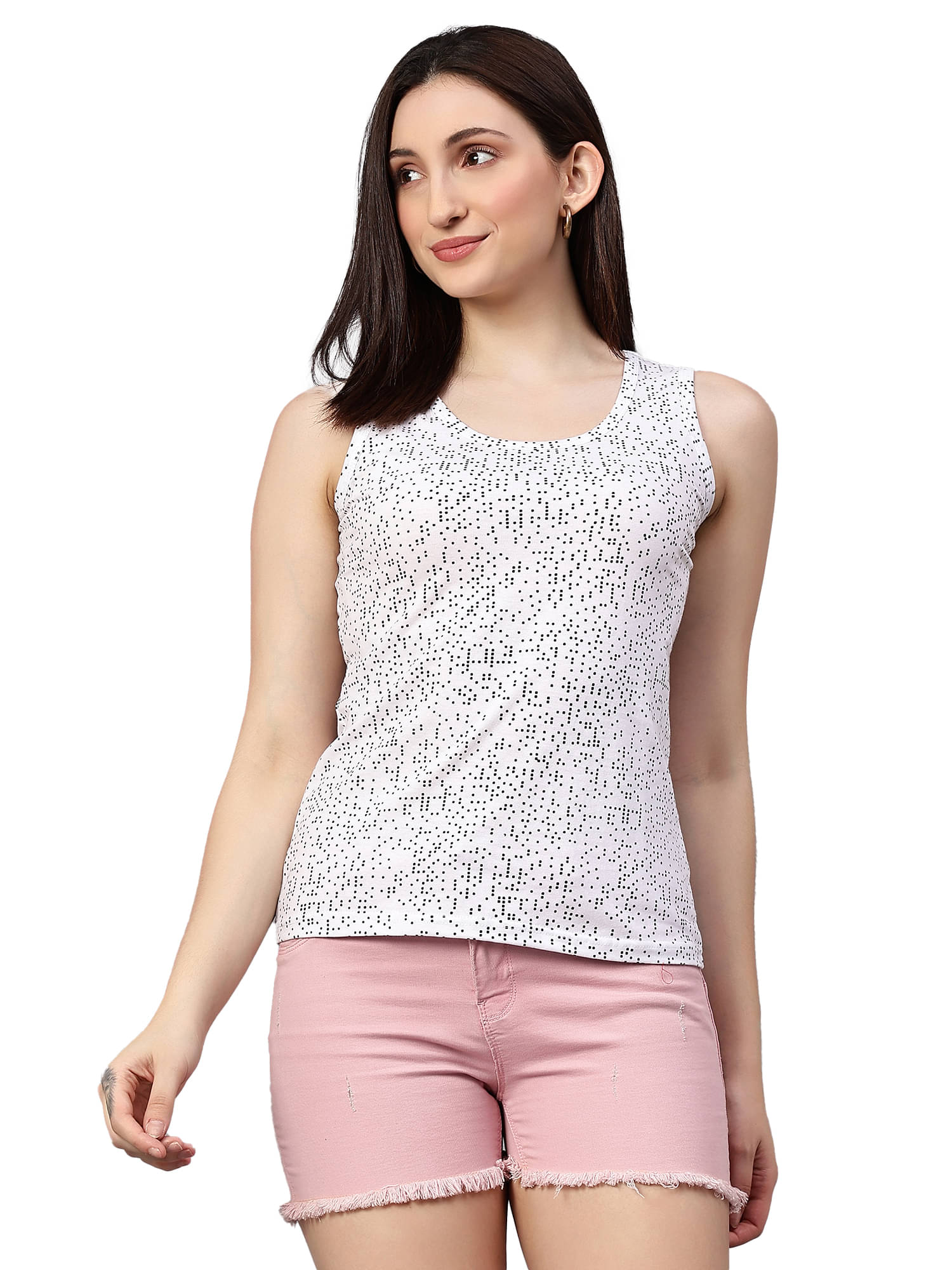 Diaz Women's Cotton Tank Top ( White ) Diaz Women's Cotton Tank Top ( White )