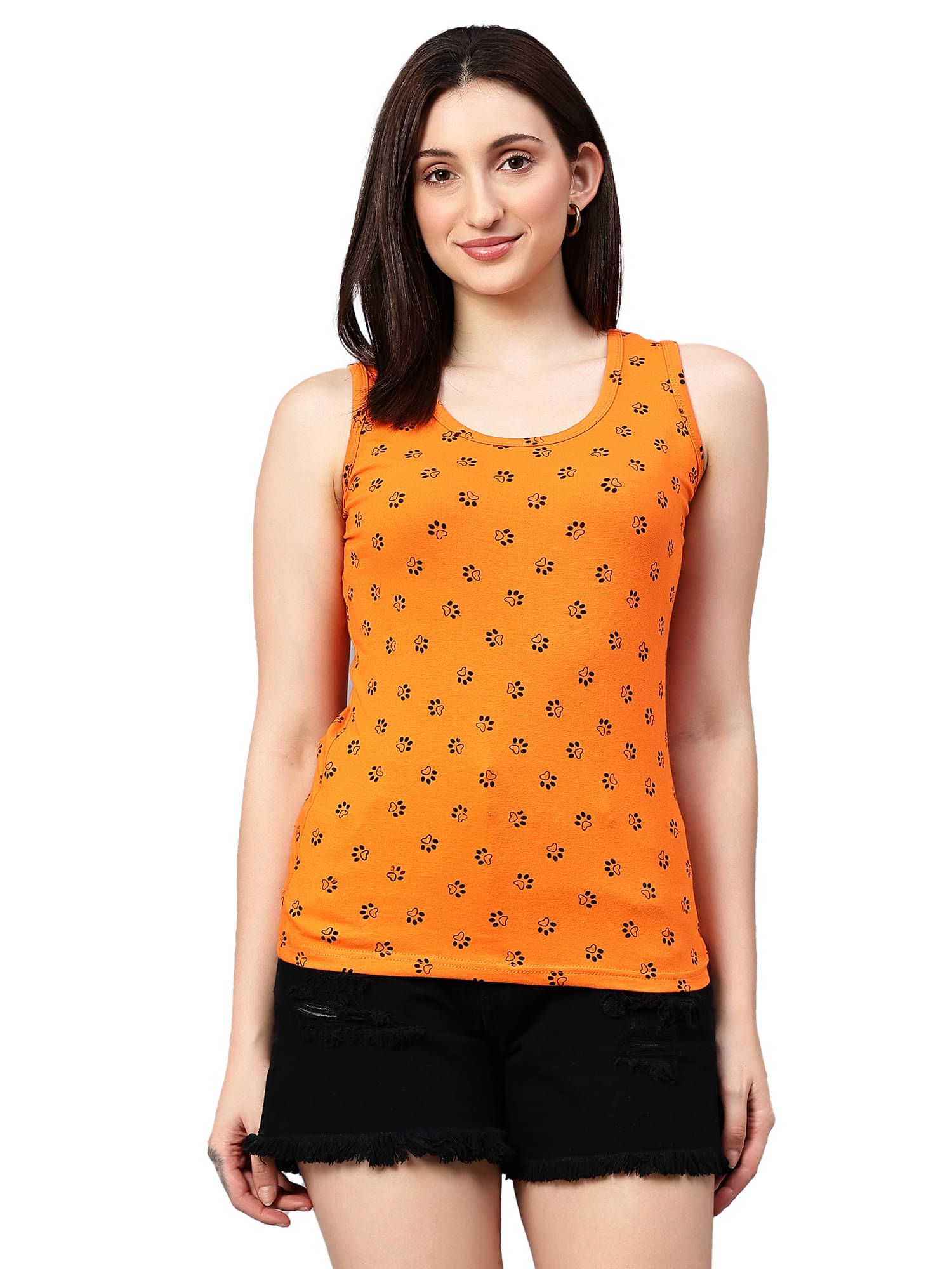     			Diaz Women's Cotton Tank Top ( Orange )