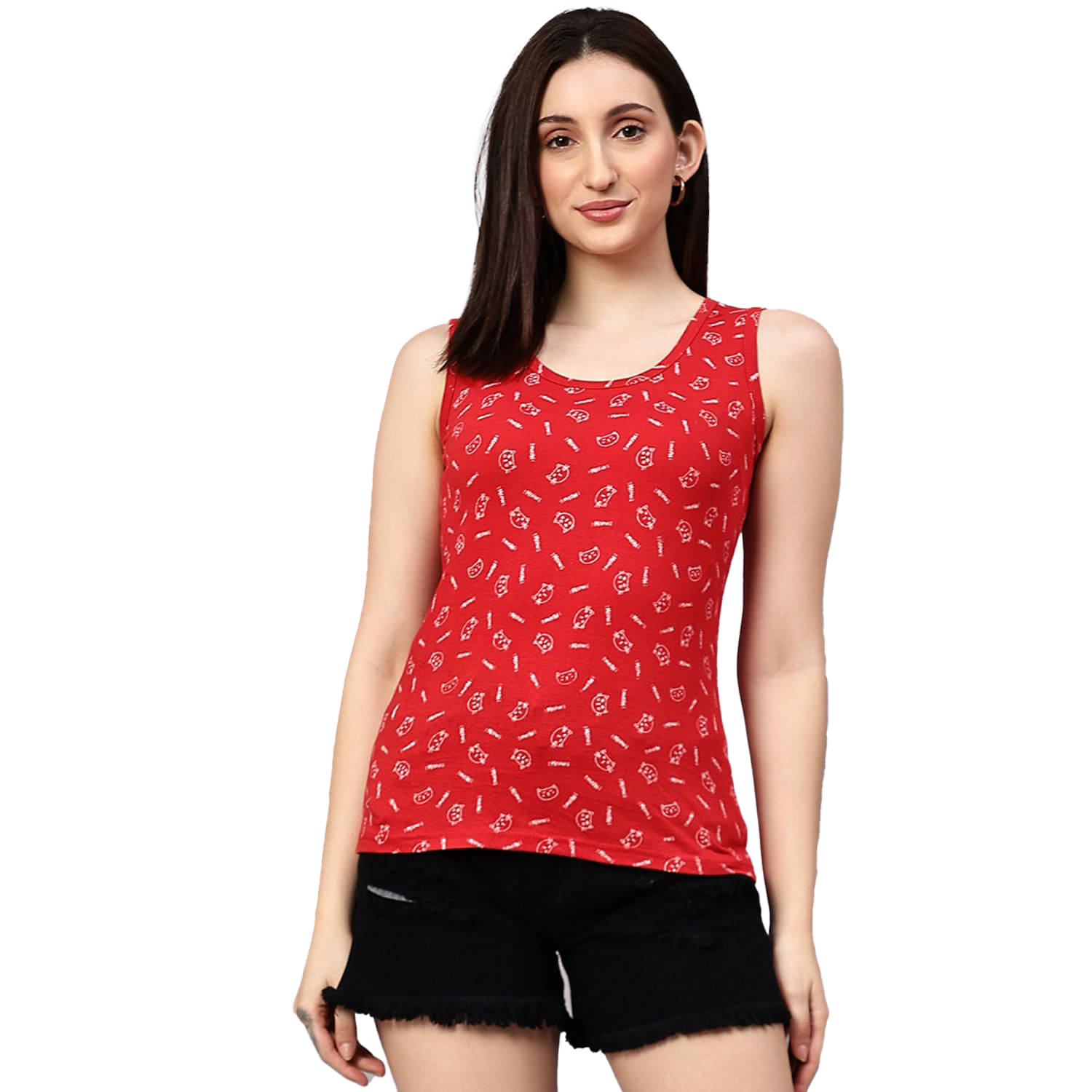     			Diaz Women's Cotton Tank Top ( Red )