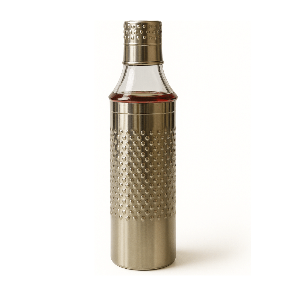     			Dinix matar oil dispenser Steel Silver Oil Container ( Set of 1 )