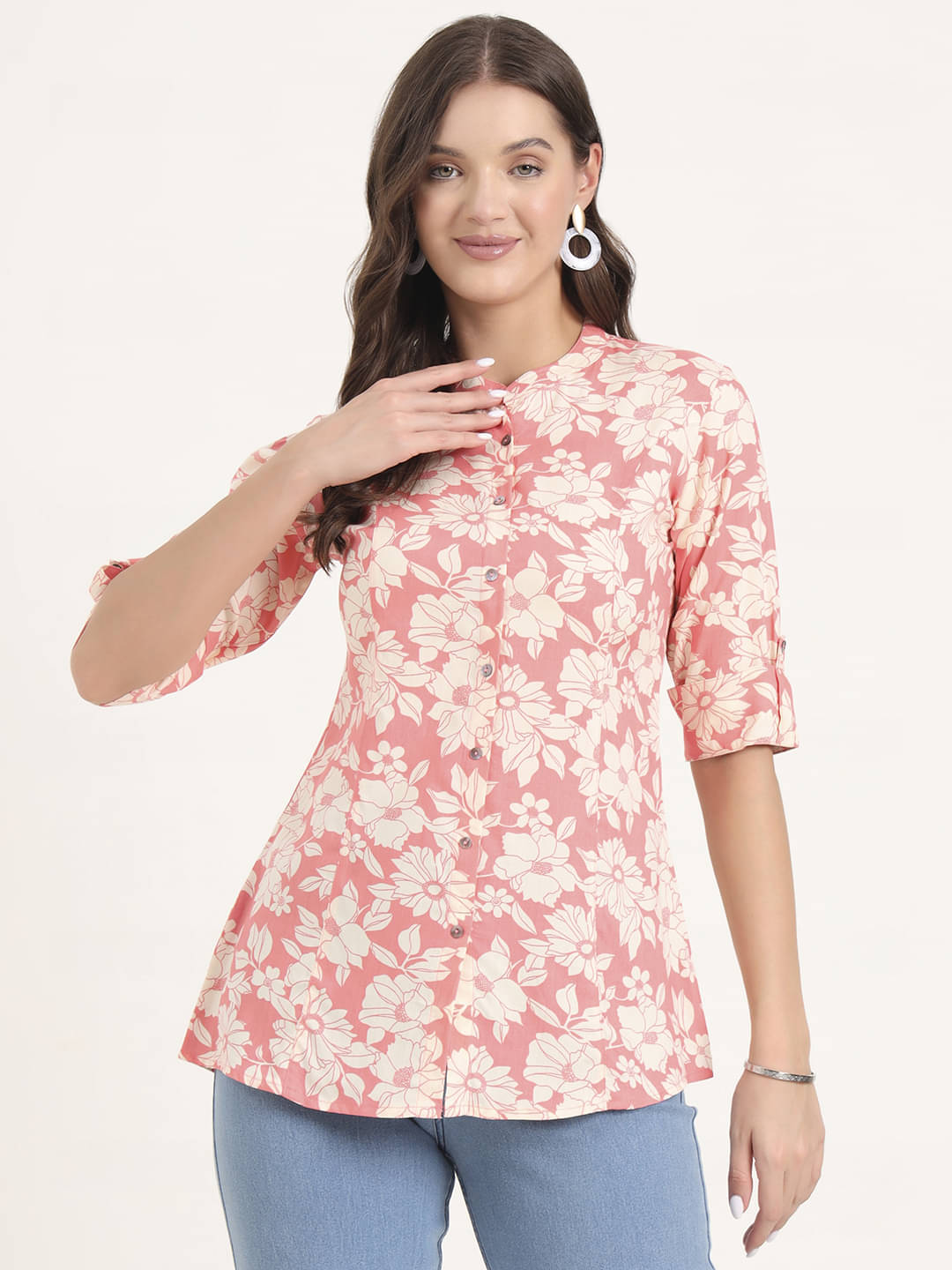 Divena Women's Rayon A-Line Top ( Pink ) Divena Women's Rayon A-Line Top ( Pink )