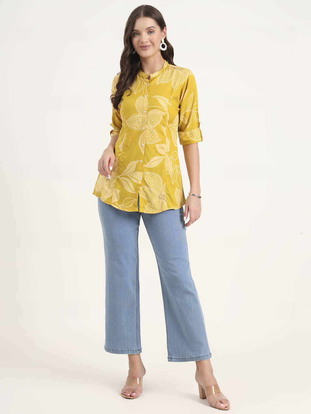Divena Women's Rayon A-Line Top ( Mustard ) Divena Women's Rayon A-Line Top ( Mustard )