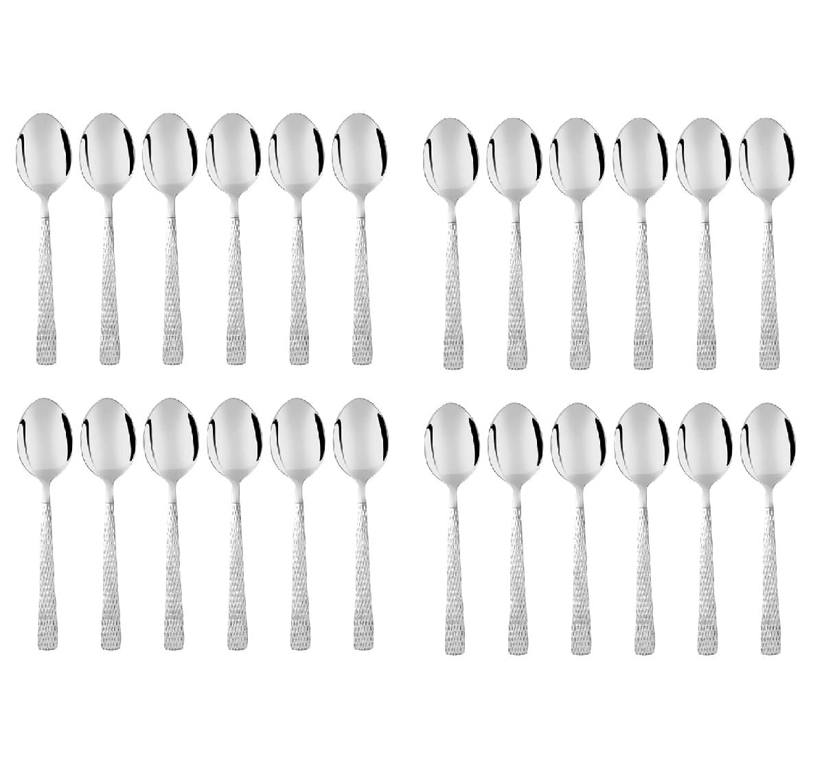     			Dynore Hammered Design Stainless Steel Cutlery Set Silver ( Pack of 24 )