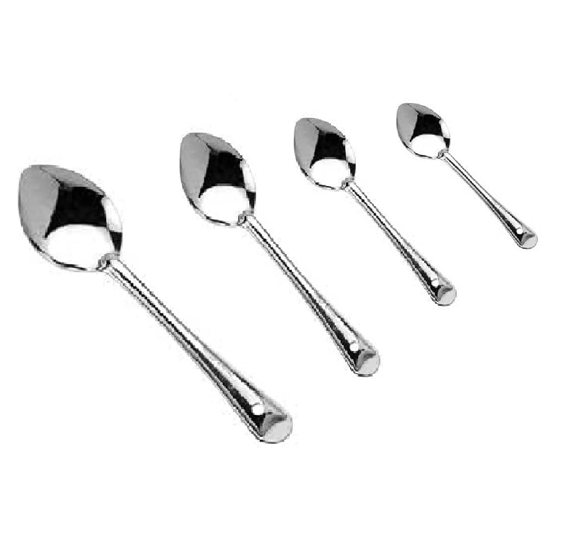     			Dynore Pan Shape Serving Stainless Steel Cutlery Set Silver ( Pack of 4 )