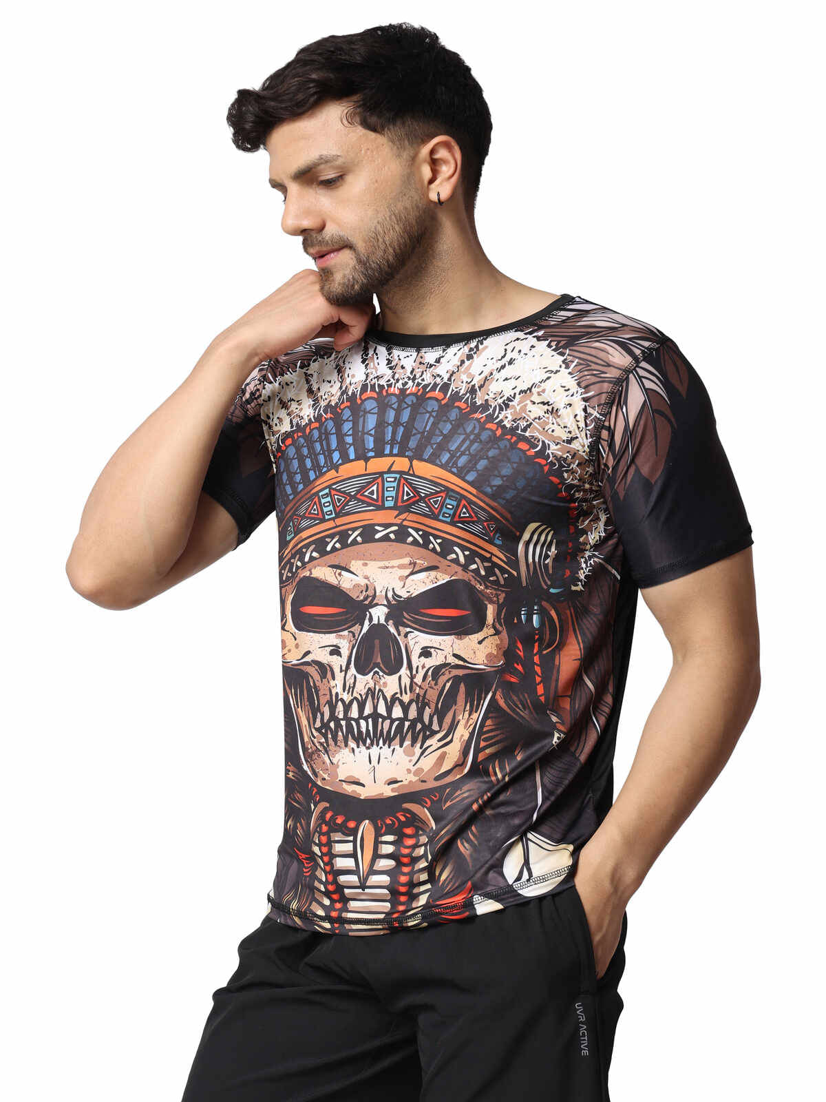 FLIRTY SOUL Men Polyester Regular Fit Printed T-Shirt ( Multicolor )     			FLIRTY SOUL Men Polyester Regular Fit Printed T-Shirt ( Multicolor )