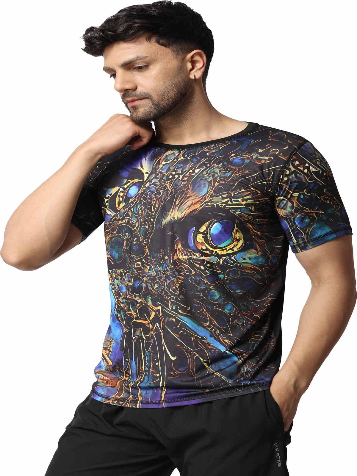 FLIRTY SOUL Men Polyester Regular Fit Printed T-Shirt ( Multicolor )     			FLIRTY SOUL Men Polyester Regular Fit Printed T-Shirt ( Multicolor )