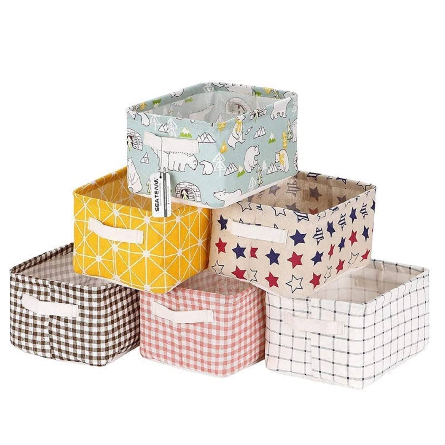     			Foldable Storage Box Canvas Fabric Baskets For Organizing With Handles, Rectangle Small, Cube, Foldable Multipurpose Box, Closet, Desk, Baby Storage Organizer