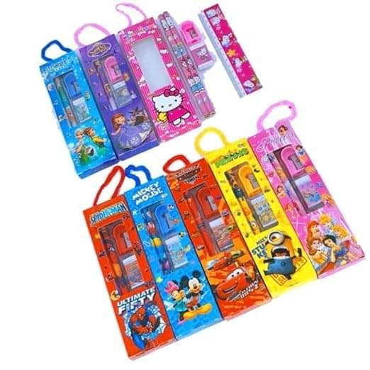 Freedy 8 pcs Mix Design Stationery Gift Set for Kids/2 Pencil/1Eraser/1Sharpener/1Ruler     			Freedy 8 pcs Mix Design Stationery Gift Set for Kids/2 Pencil/1Eraser/1Sharpener/1Ruler