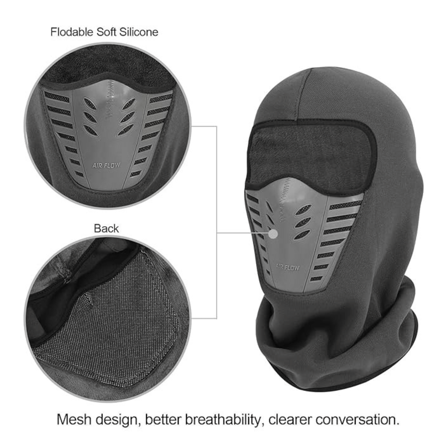 Full Face Aksmit Pack Of 1 Mask Ski Motorcycle Cycling Balaclava Winter Windproof Black Color Full Face Aksmit Pack Of 1 Mask Ski Motorcycle Cycling Balaclava Winter Windproof Black Color