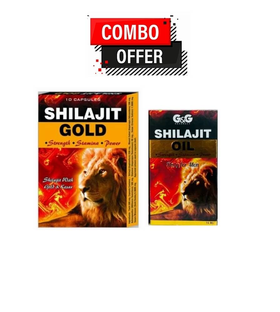 G&G Pharm@cy Shilajit Gold Oil 15ml & Shilajit Gold Capsule 10no.s Pack of 2 G&G Pharm@cy Shilajit Gold Oil 15ml & Shilajit Gold Capsule 10no.s Pack of 2