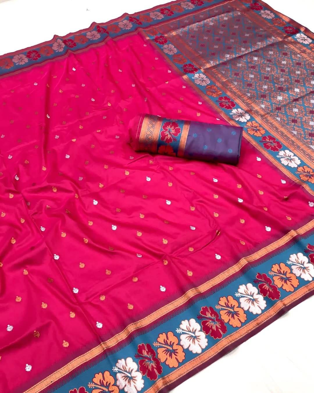     			Indesa Art Silk Solid Banarasi saree With Unstitched Blouse Piece ( Pink )