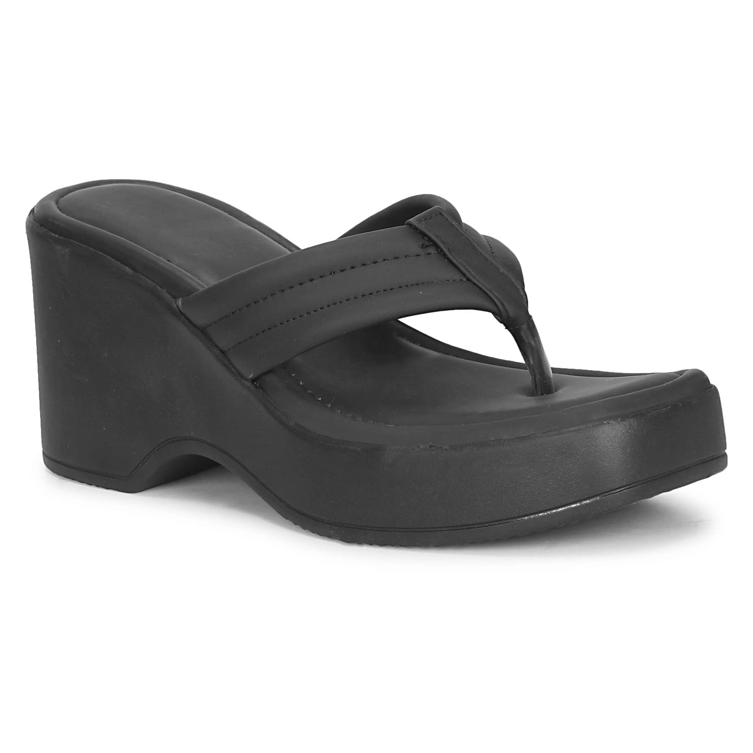     			Ishransh Black Women's Slip On Heels