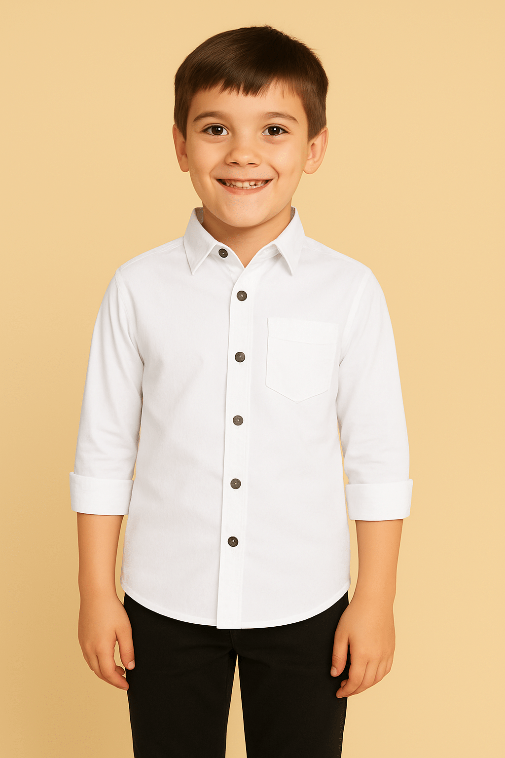     			JABAK CREATION Pack of 1 Boys Cotton Blend Full Sleeves Shirt ( White )