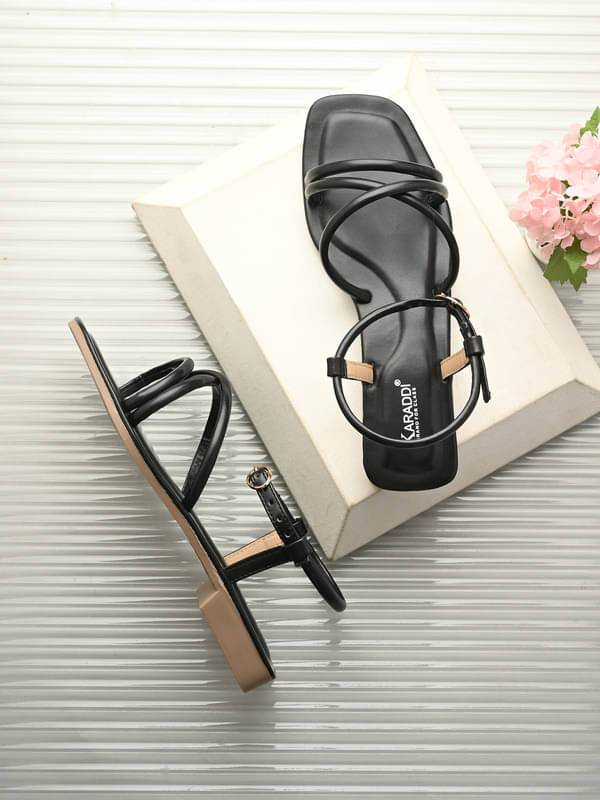     			KARADDI Black Women's Flats