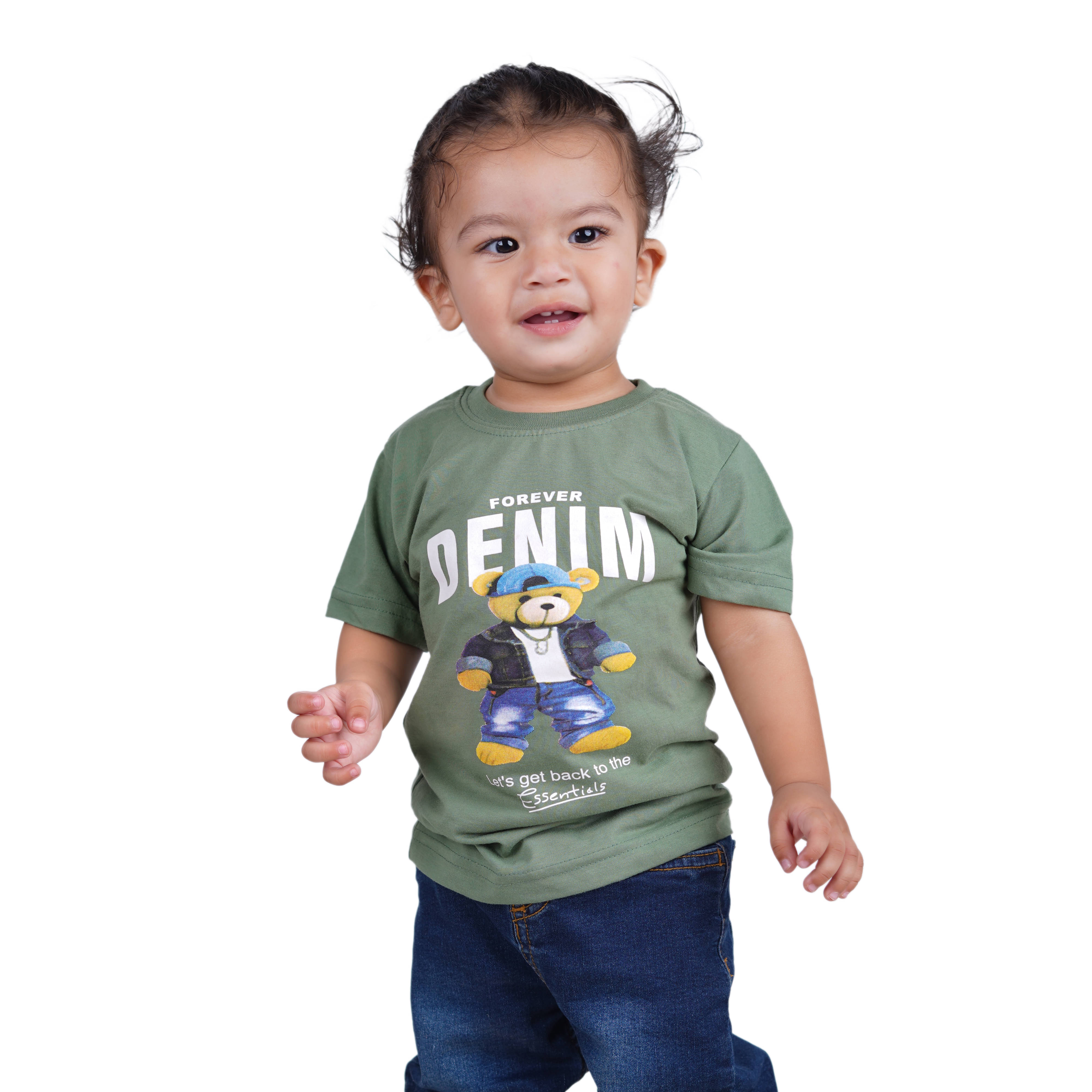     			Kidzee Kingdom Pack of 1 Baby Boys Cotton T-Shirt ( Grey )
